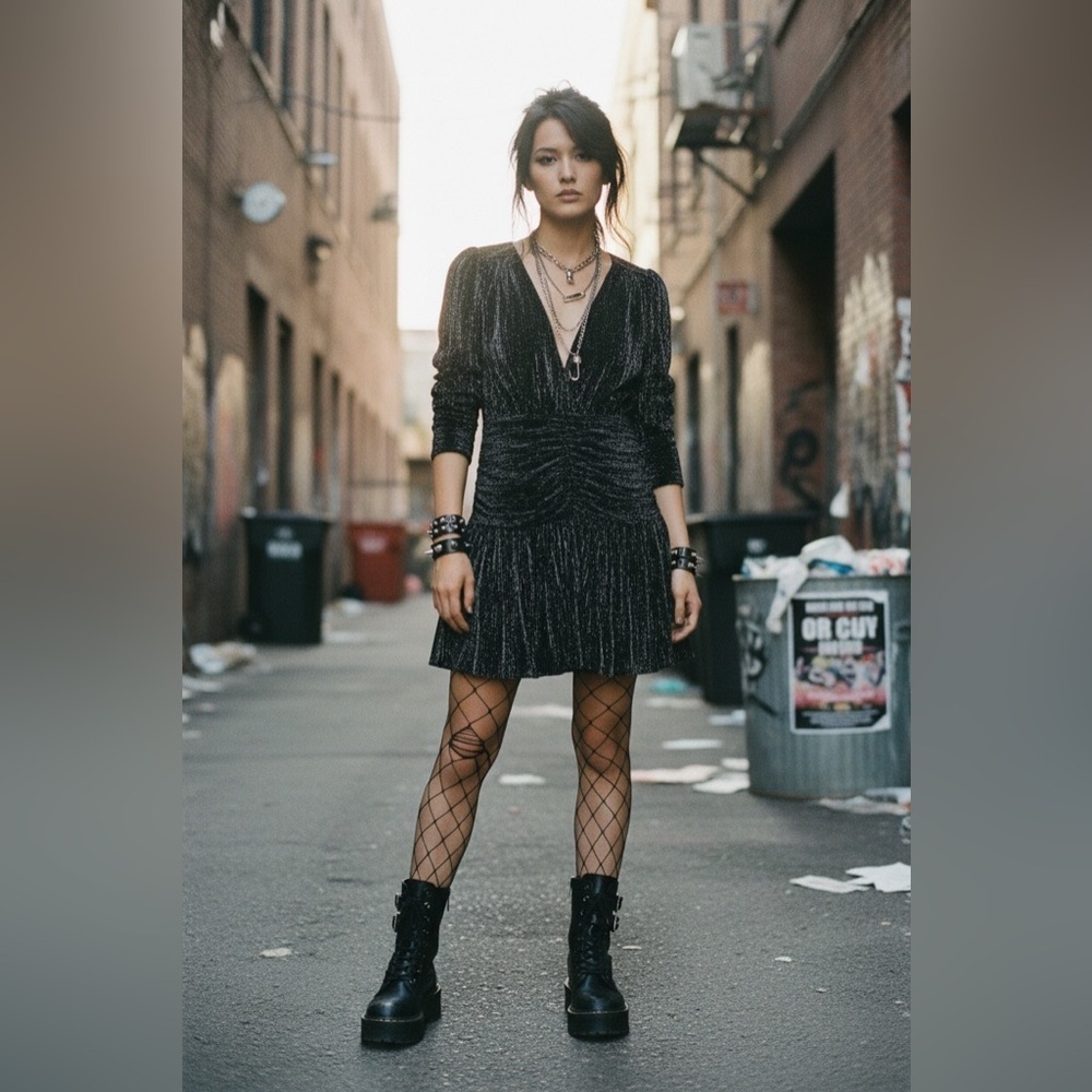 Zadig & Voltaire Ralf Lurex Mini Dress Black Metallic 2021-2022 Size Small